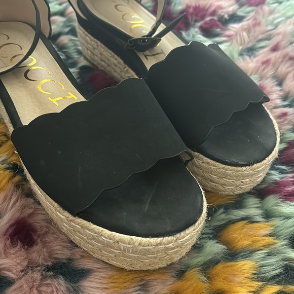 Black Espadrilles Platform Sandals - Picture 9 of 9